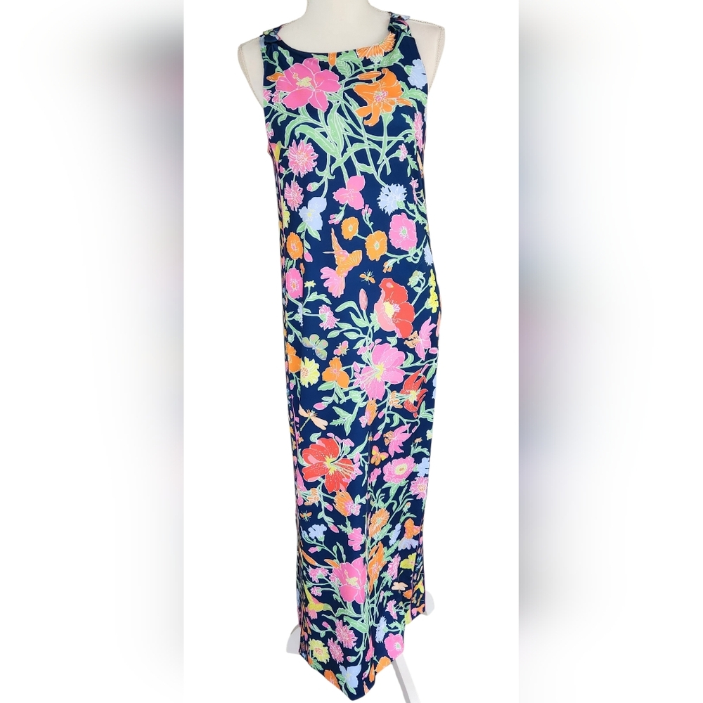 Gretchen Scott Designs Navy Floral One-Piece with Contrast Button Strap - Picture 2 of 12